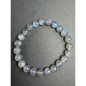 Natural Rainbow Moonstone Stretch Bracelet 8mm Beads Stone Crystal 6.5" Healing